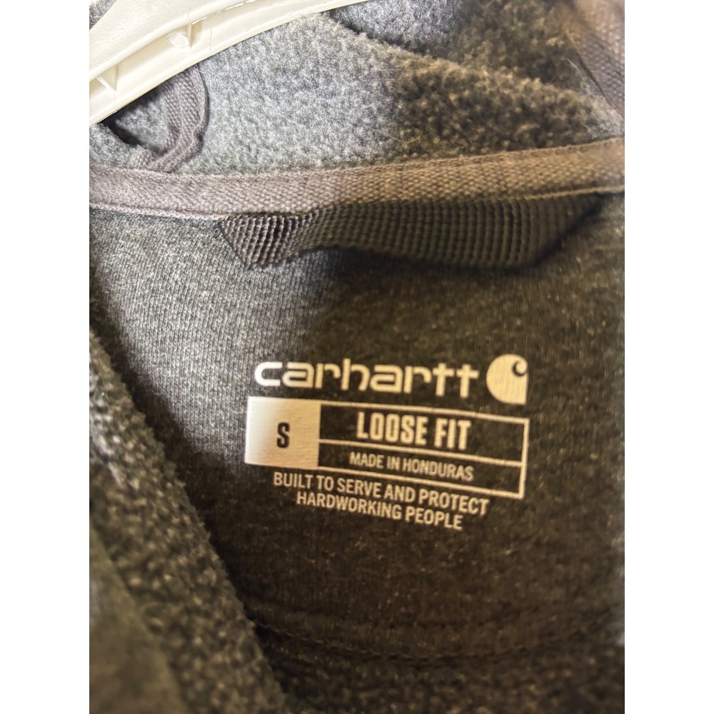 Carhartt Mens K121 Loose Fit Hoodie Charcoal Gray Opal Construction Small - Picture 3 of 8
